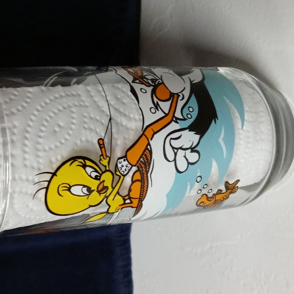 Warner Bro Other - Vintage Looney Tunes Tweety Silvester Granny Drinking Glass